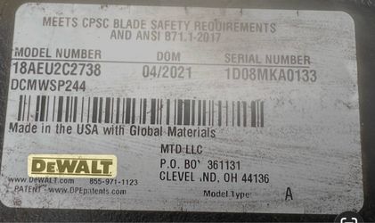 Dewalt lawnmower