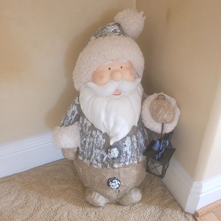 santa with candle holder