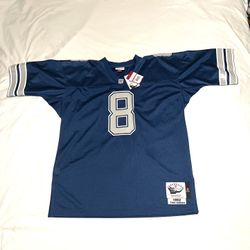 Vintage Never Worn (Mitchell & Ness) #8 Dallas Cowboys Troy Aikman Football Jersey. Retail $250. Size X-Large. Has tags.
