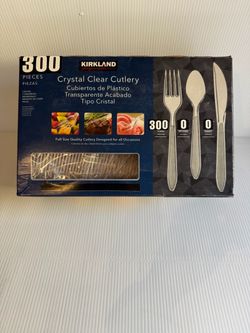 FORKS ONLY - 300pc Costco Kirkland Clear Cutlery Forks