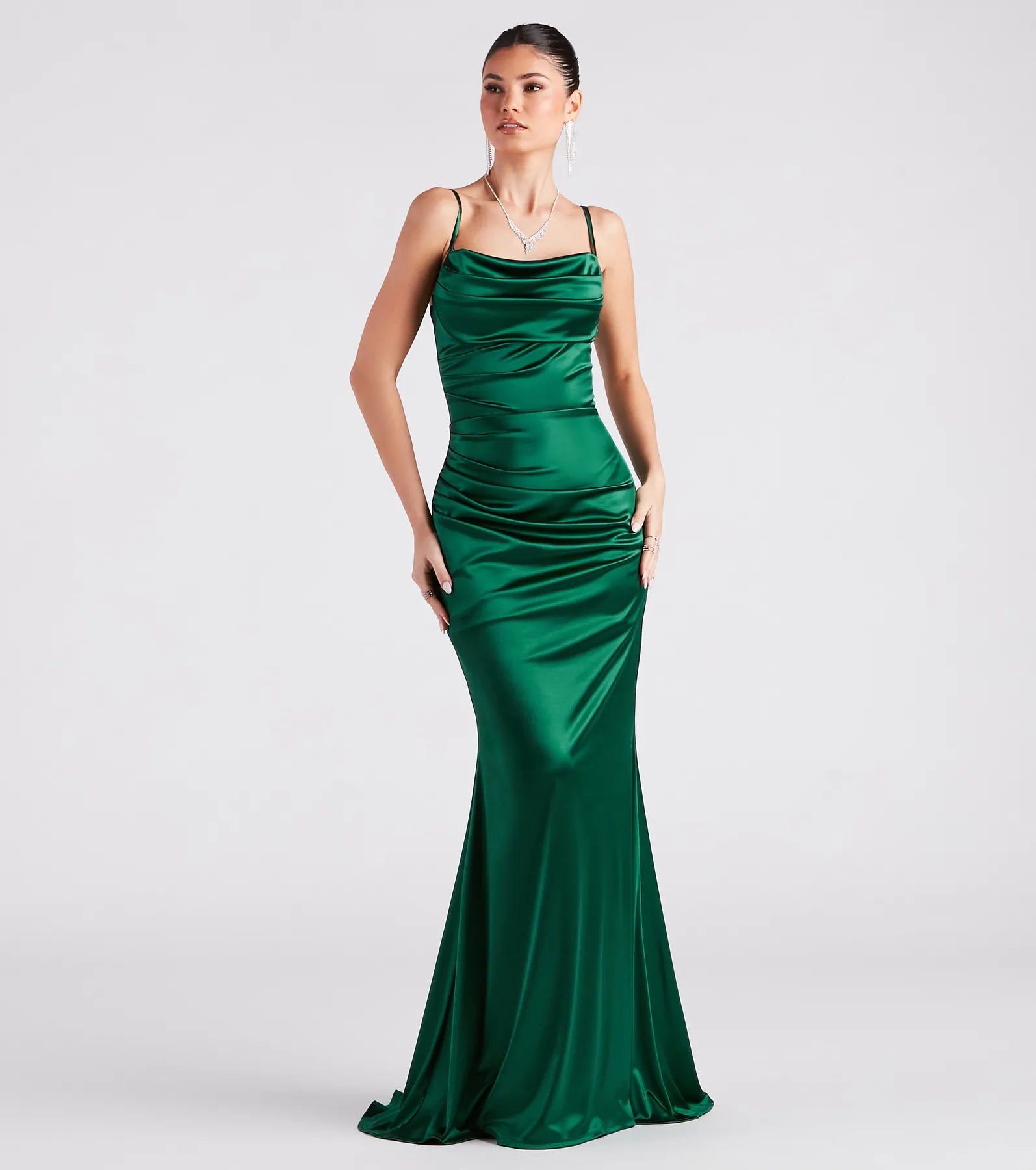 Long Green Dress Strapless