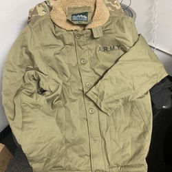 New Vintage Navy N-1 Deck Jacket Men's Cotton  Jacket Coats Fleece Parka