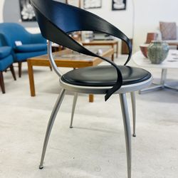 Italian MCM Leather Arm Chair by Calligaris