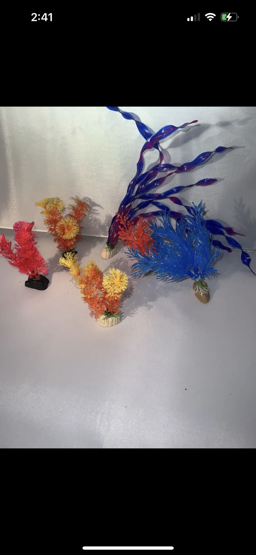 6pc Artificial Fish Tank Plants Decorations Bundle (Large & Medium Sizes)