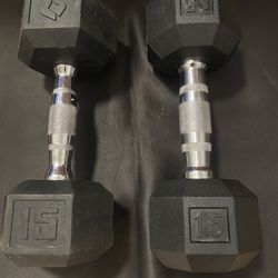 Two 15 Pound Dumbbells 