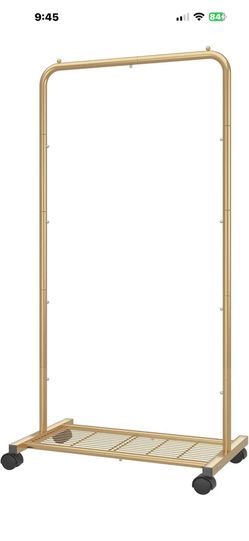 Simple Trending Standard Clothes Garment Rack, 14.75"D x 28.5"W x 59"H, Gold