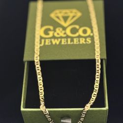 5mm Mariner Chain In 14k Gold Over 925 Sterling Silver In 22 Inches Long (19.9g)