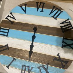 Wall Clock Wood New