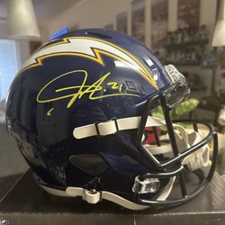 Ladanian Tomlinson Signed Los Angeles Chargers F/S Riddell Rep Speed Helmet BAS