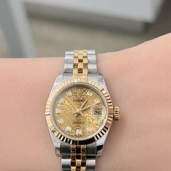 2010 Rolex Preowned Ladies 26mm DateJust Factory Anniversary Diamond Dial