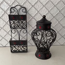 Metal Mail Holder And Candle Holder