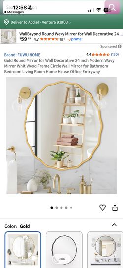 Gold Round Mirror 