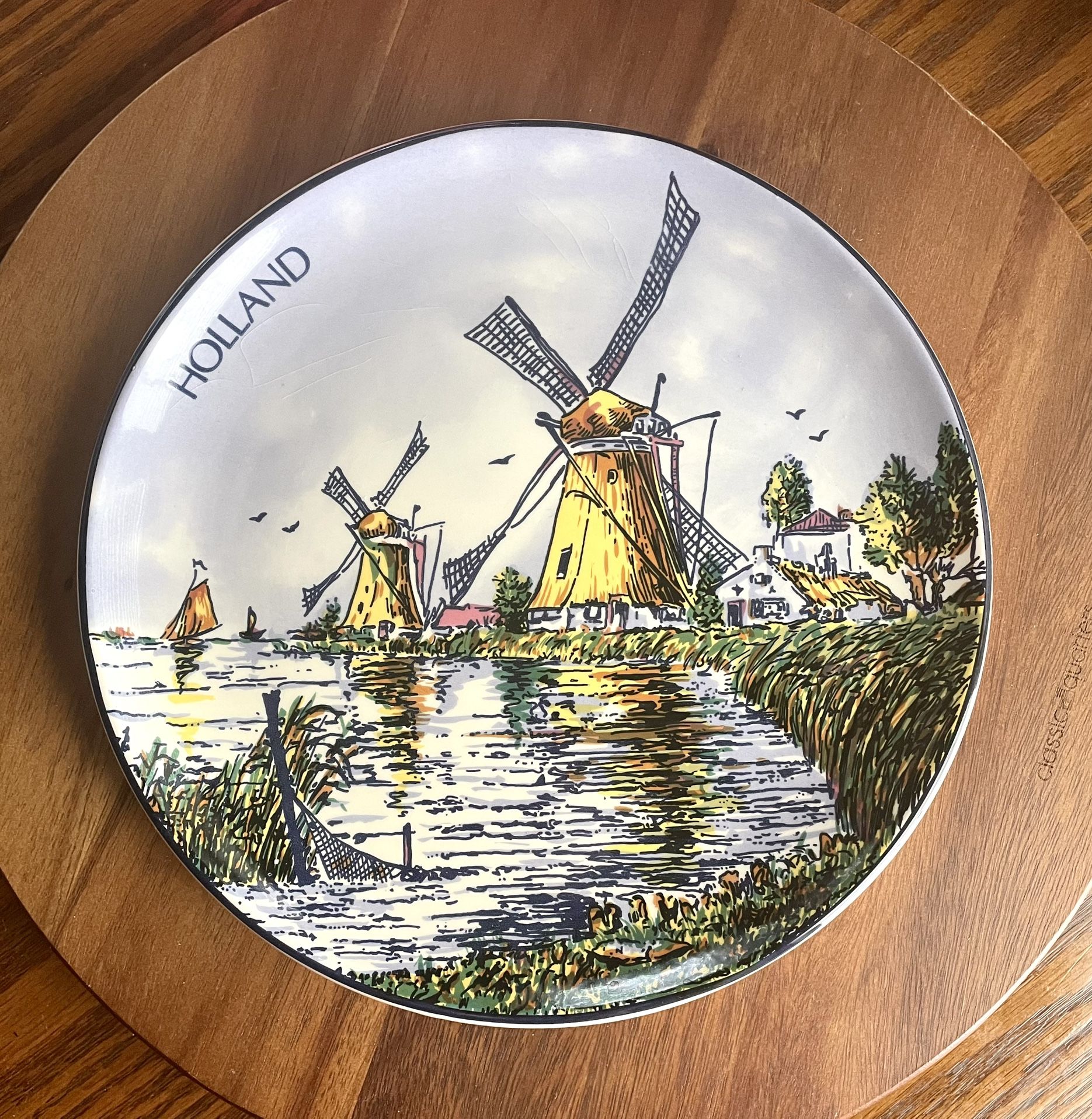 **VINTAGE** DELFT Holland 9.5” Decorative Plate - 381/P - Landscape