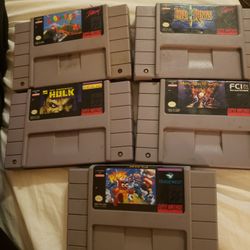 5 Super Nintendo Games Hulk.might And Magic 3. Lord Of The Rings. plok.claymates
