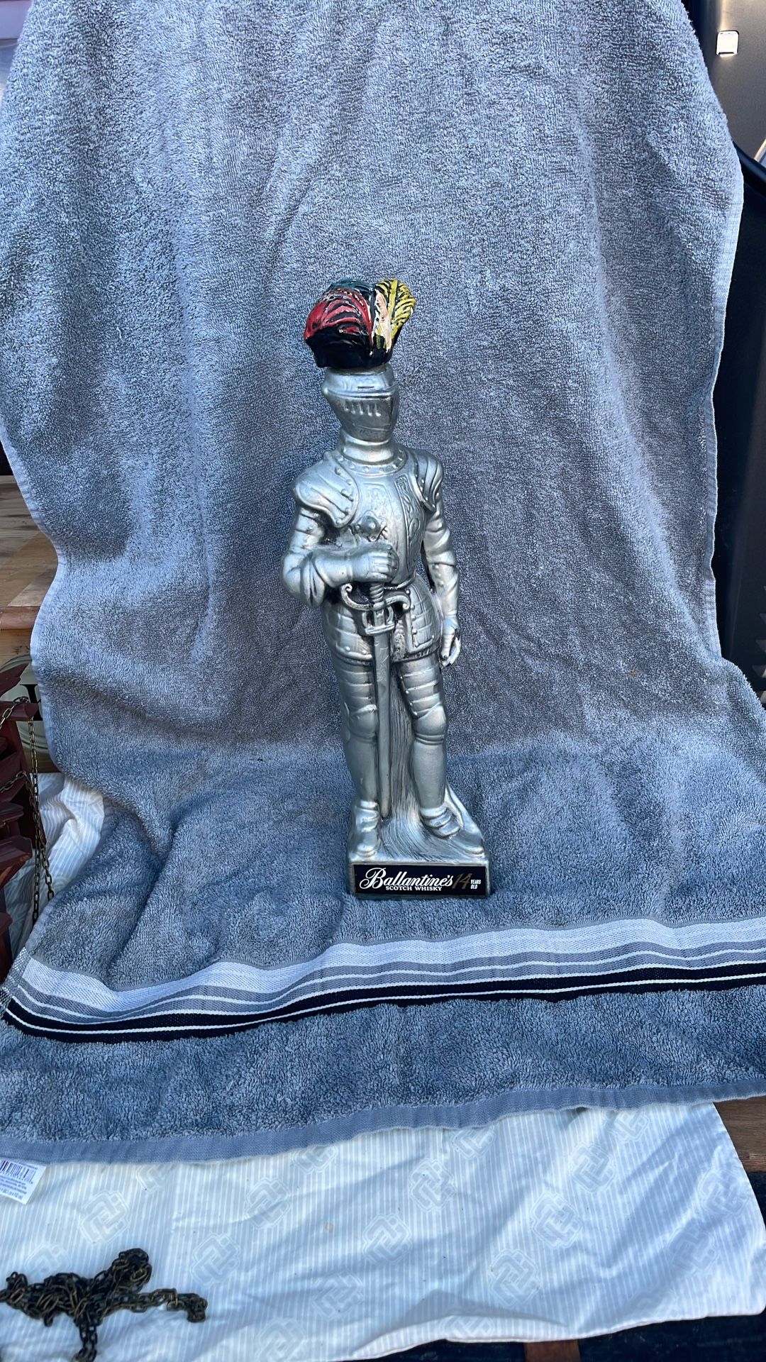 Vintage Ballantine’s Scotch Whisky Advertising Knight Statue – 14 Year Display Figure – RARE!