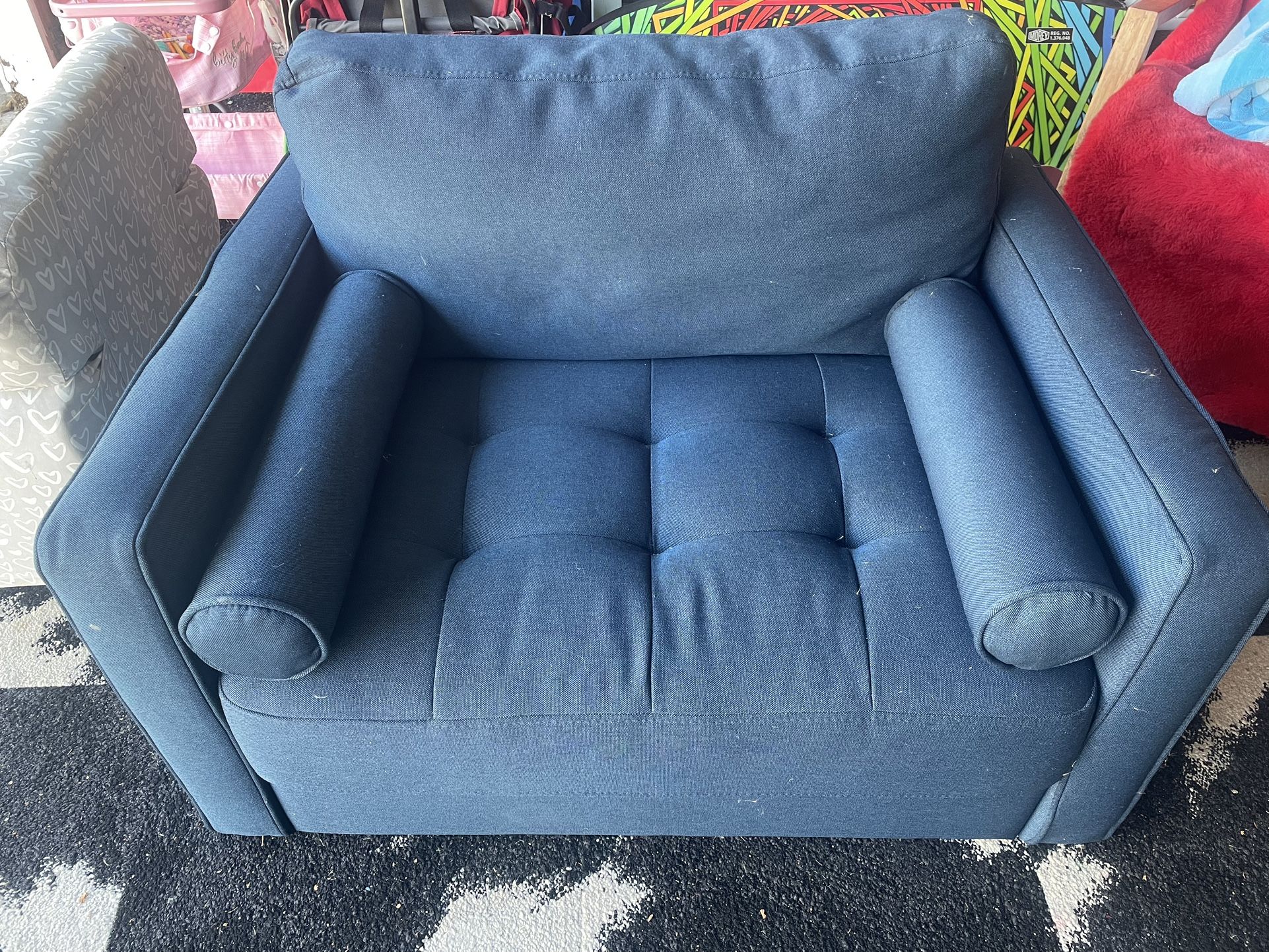 Oversized navy chair