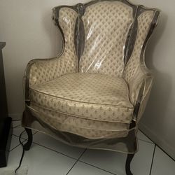 traditional wingback bergère chair