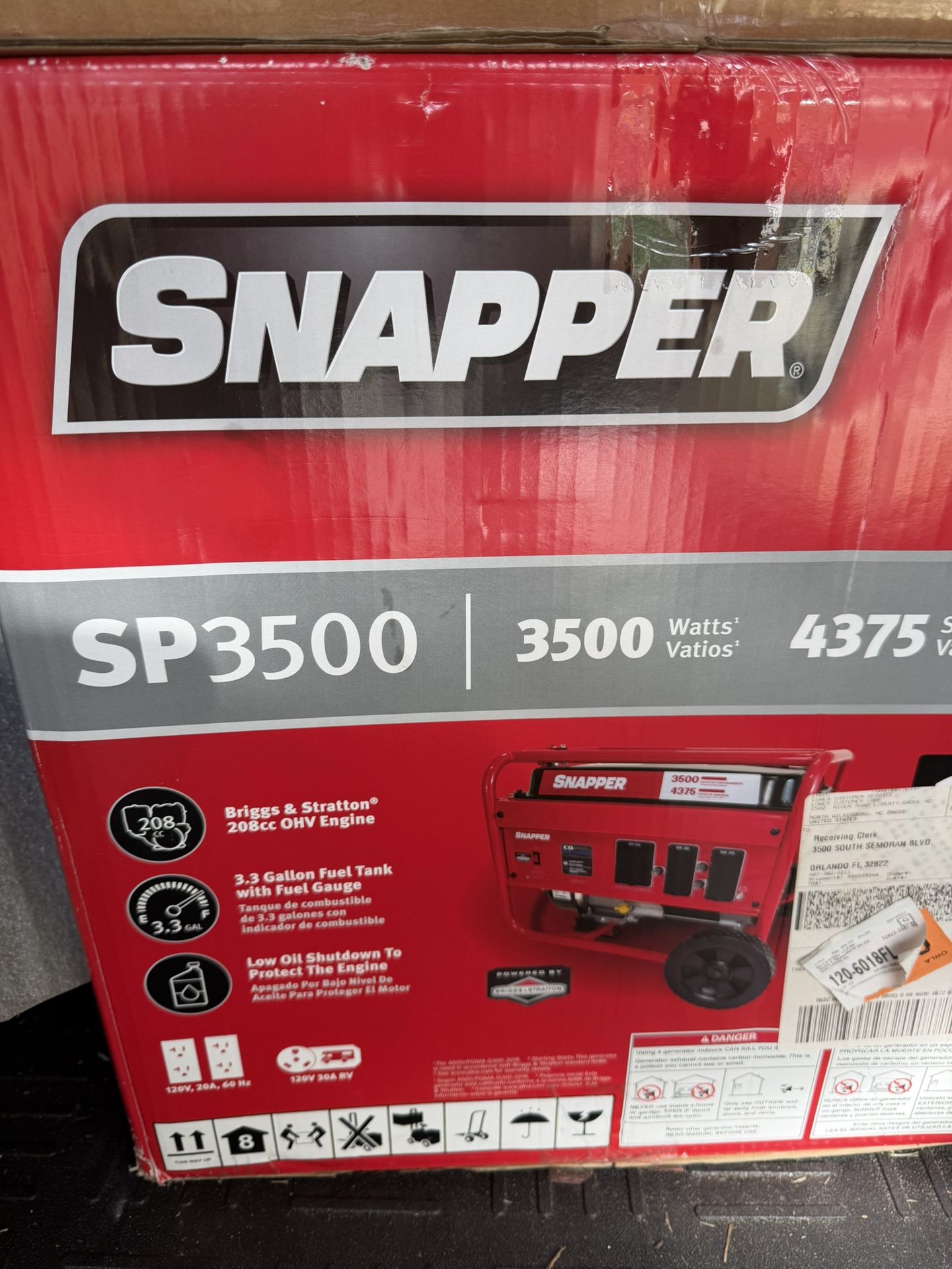 New 3500 Generator Home Or Job Site Use 