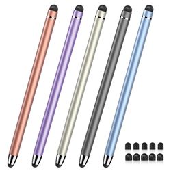 Brand New (5 Pcs), 2 in 1 Stylus Pen for Touchscreen, High Sensitivity & Precision Stylus for Apple iPhone iPad Android Tablets All Touch Screens 