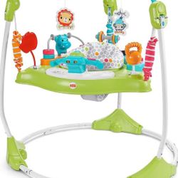 Fisher-Price Baby Bouncer Fitness Fun Folding Jumperoo Activity Center with Lights Music and Gym Themed Toys, Folds For Storage

