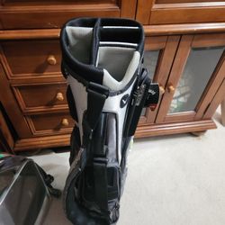 Barely Used Grey Golf Bag With Clubs And Cover