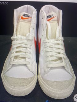 Nike High-Top Sneakers White Red Sneakers Size 7.5