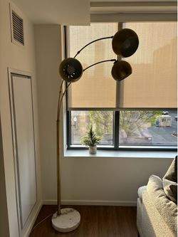 3 light bulb gold floor lamp