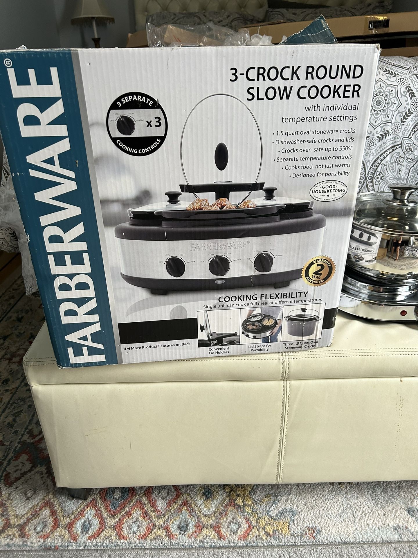 Faberware 3 Round Crock Pot Slow Cookers