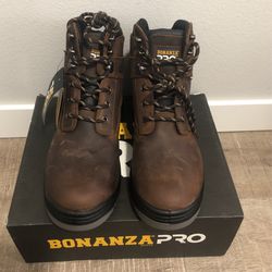 New Men's Dark Brown 6" Pro Waterproof Leather Work Boots BA 760