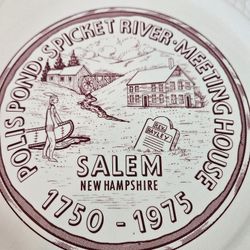 Commemorative plate celebrating the 225th anniversary of Salem NH, 10.5" round 