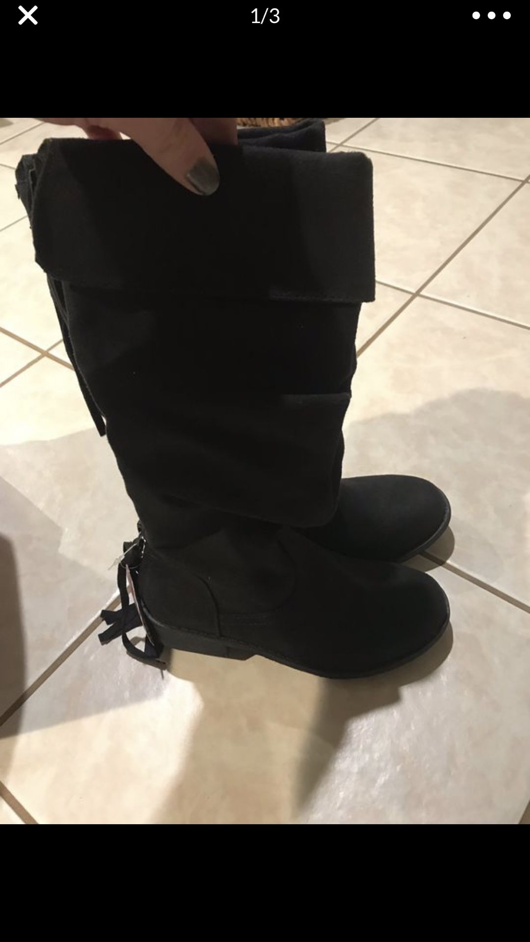 Brand New Girls Black Boots