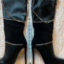 Azalea Wang Black Chain Heels Size 7