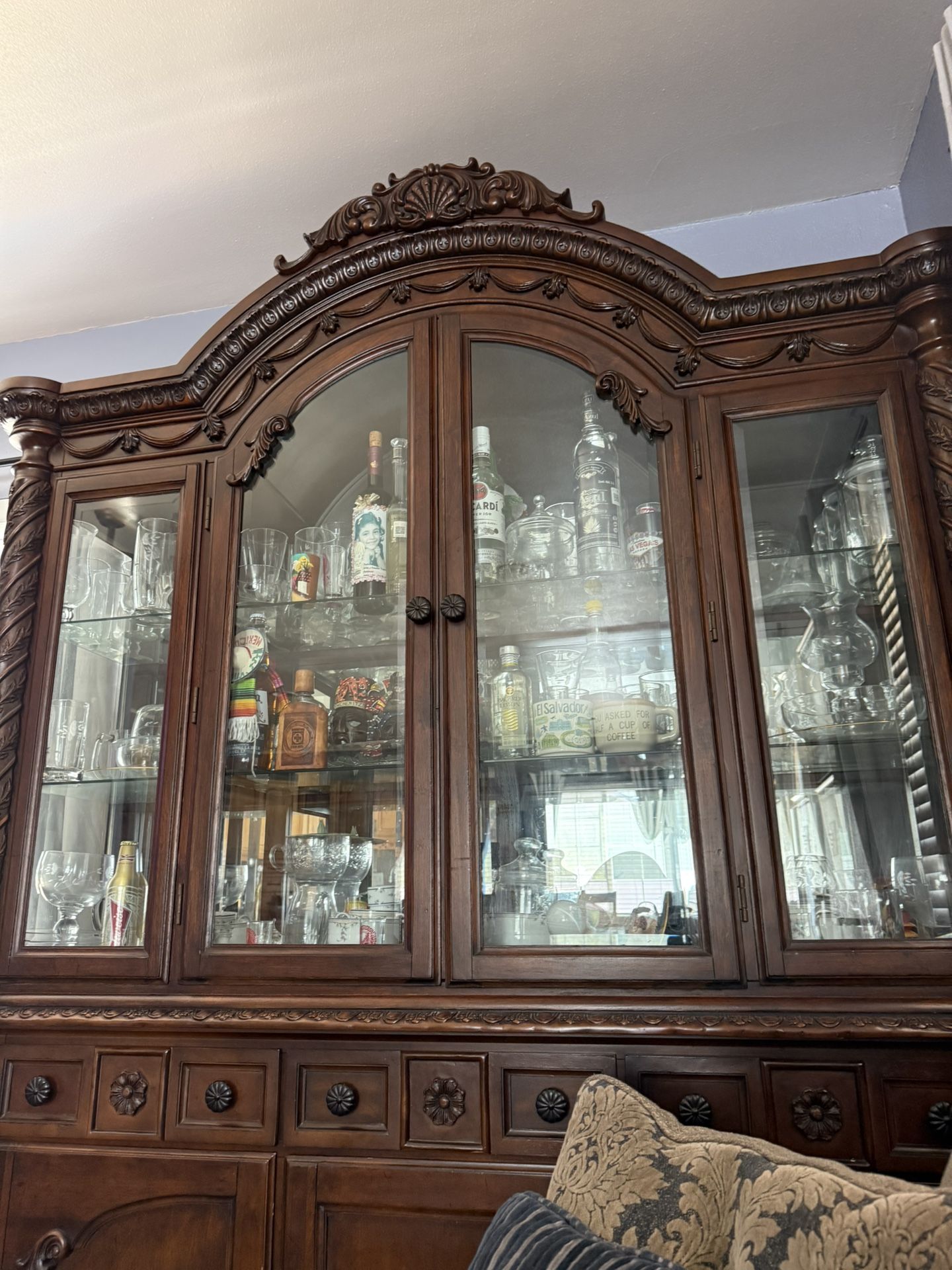 Ashley China Hutch 2 Pieces