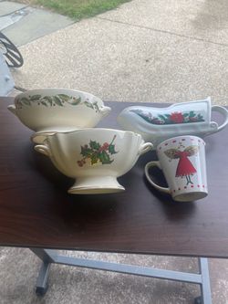 Tazones de cerámica navideño