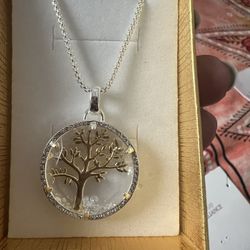 White Gold Chain And Pendant 