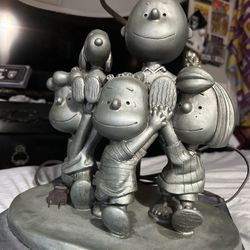 Rare Charlie Brown Snoopy Metal Table Lamp