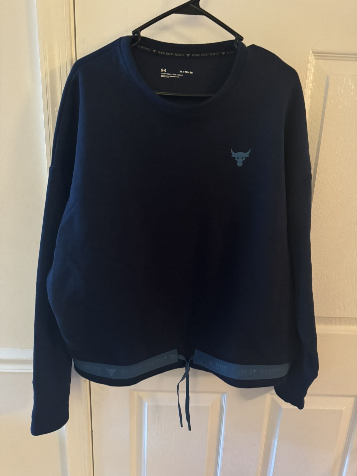 Under Armour Project Rock Sweatsuit Womens XL Blue Fleece Sweatshirt in excellent condition (cash & pick up only)