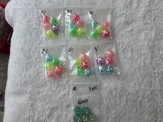 Floral Print Beads and Glass Flower Beads