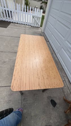 IKEA Table / Desk – Bamboo Top + Metal Legs