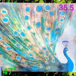 Large Peacock Painting 