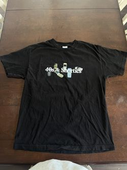 40s And Shorties T Shirt Mens Size L Gray Black shirt sleeve Adults