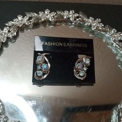 GORGEOUS RARE Coro Sterling Silver Rhinestone Clip On Earings
