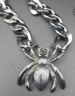 Gunmetal Spider Chunky Curb Chain New 16 - 19"