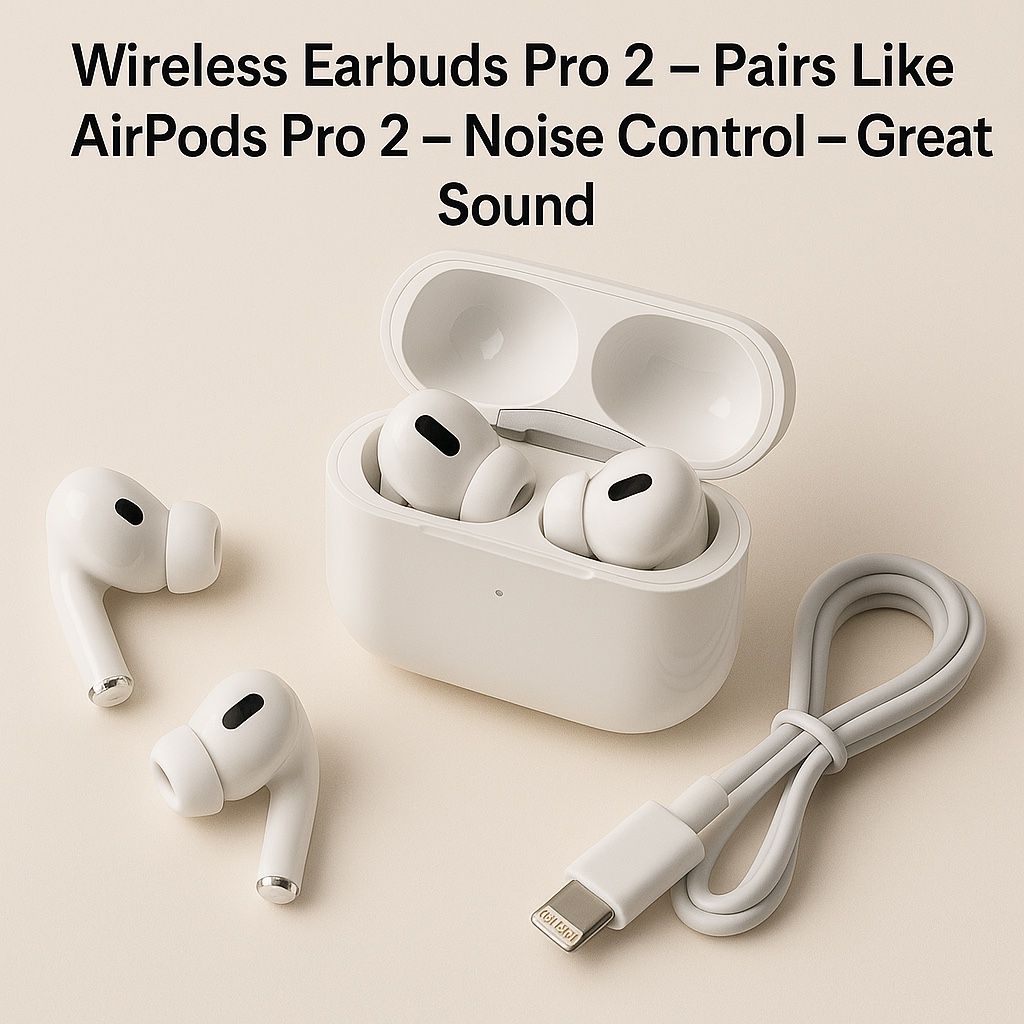 Wireless Earbuds Pro 2 – Pairs Like AirPods Pro 2 – Noise Control – Great Sound