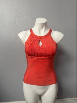 Bebe Orange Bandage Tank Top