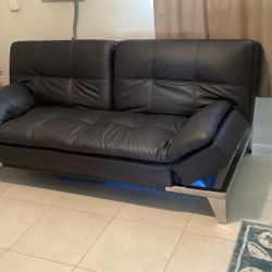 Convertible Leather Couch/bed