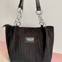 Black Corduroy Handbag
