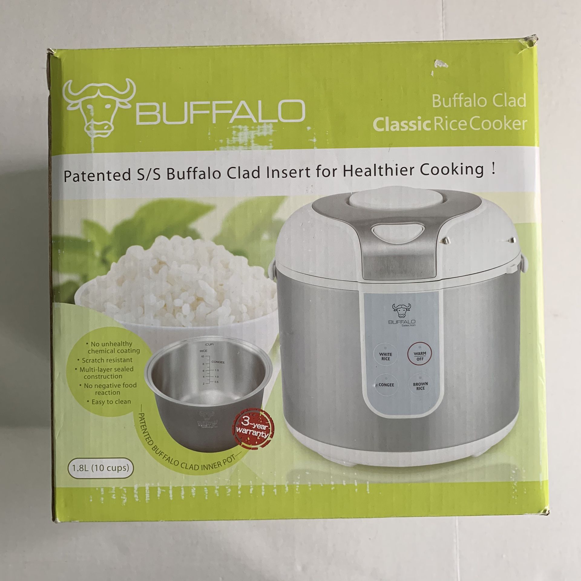 Buffalo 1.8L 10 Cups Classic Rice Cooker