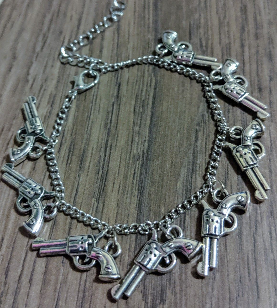 Handmade Pistol Charm Bracelet!