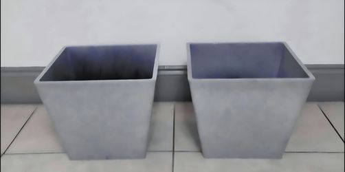 PAIR of 12" Square Heather Gray Resin Planters (2 for $40) @ Lasting Creations